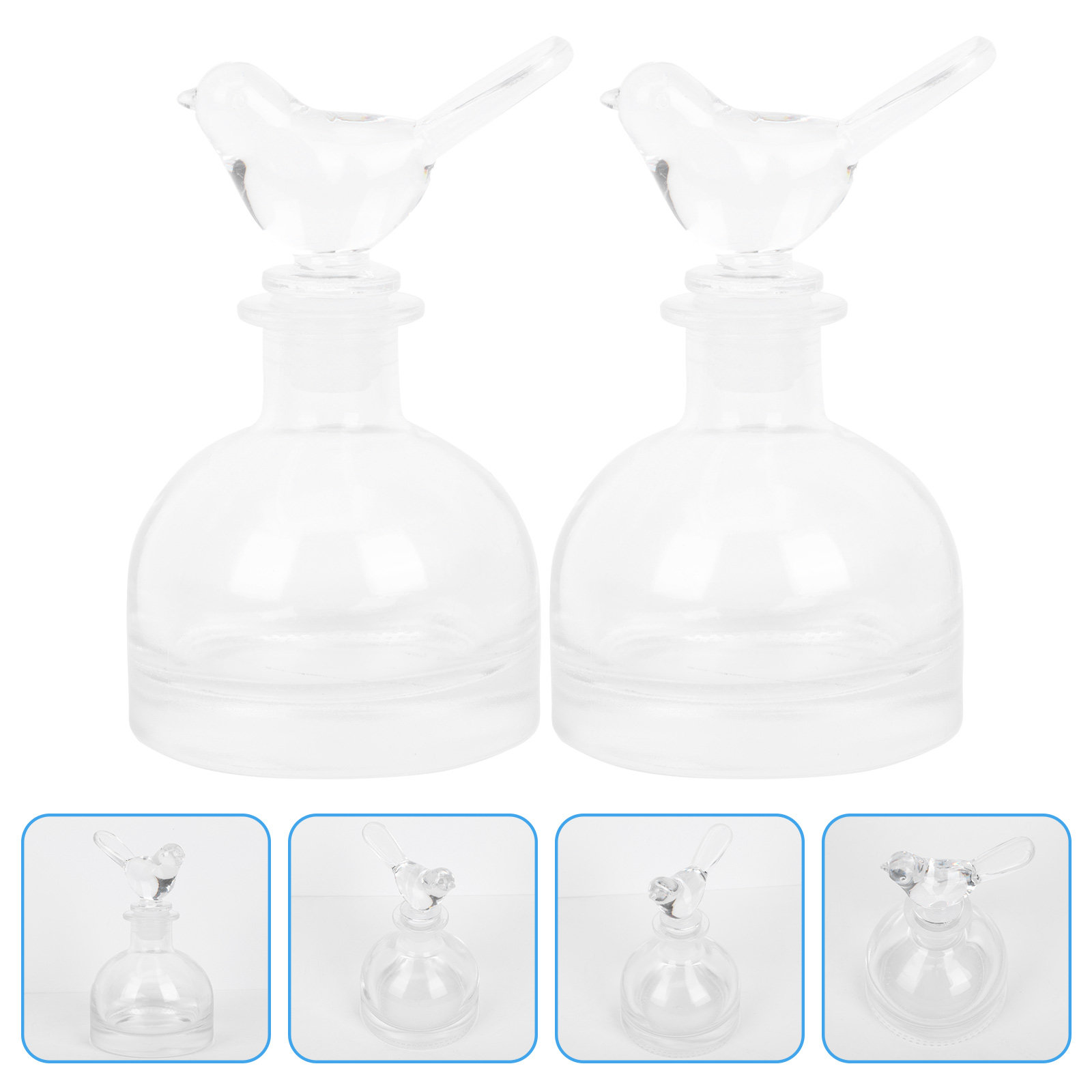 Home Fragrance Usa - 2 個のガラス香水瓶プレミアムクリア頑丈な家庭用車装飾フレグランス収納アロマセラピーボトル