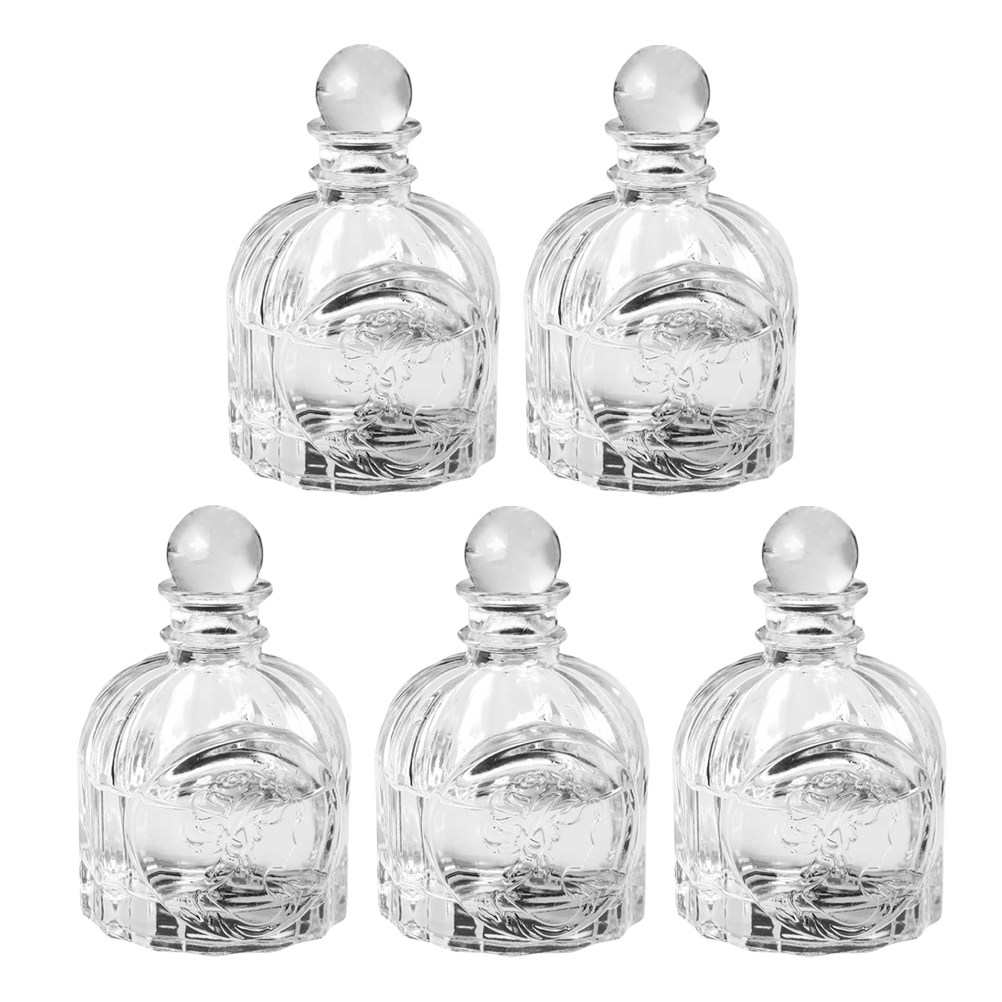 Home Fragrance Usa - 5 セットのフレグランスボトル透明フレンチスタイル香水ディフューザーボトル家庭用車アロマセラピーガラス保存容器