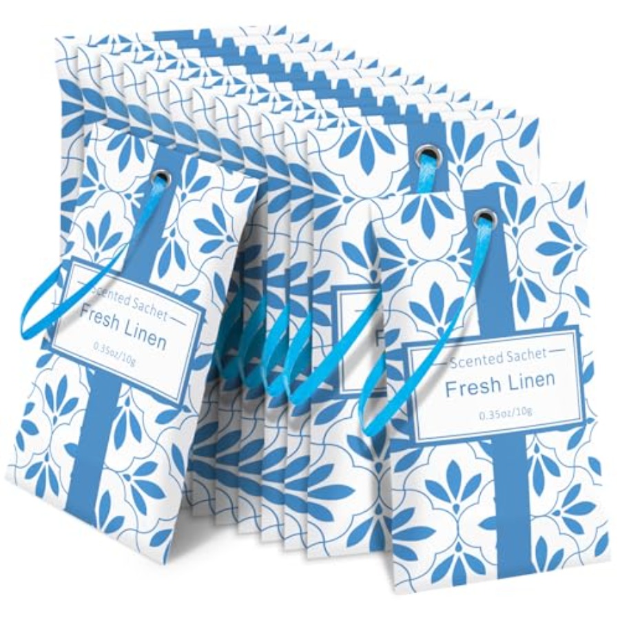 Home Fragrance Linen - リネンの香りのサシェ、引き出しやクローゼット用、長持ちするサシェ、14パック入り、家の香り付け、狭いスペース用の空気清浄剤