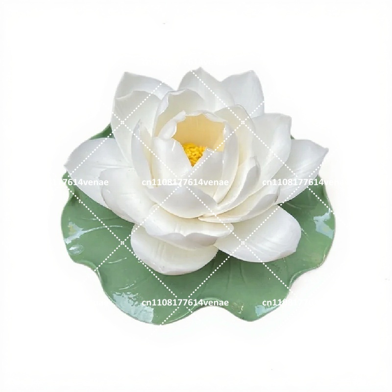 Home Fragrance White Lotus - 白蓮の香りのセラミックフラワー、家の装飾用ギフト