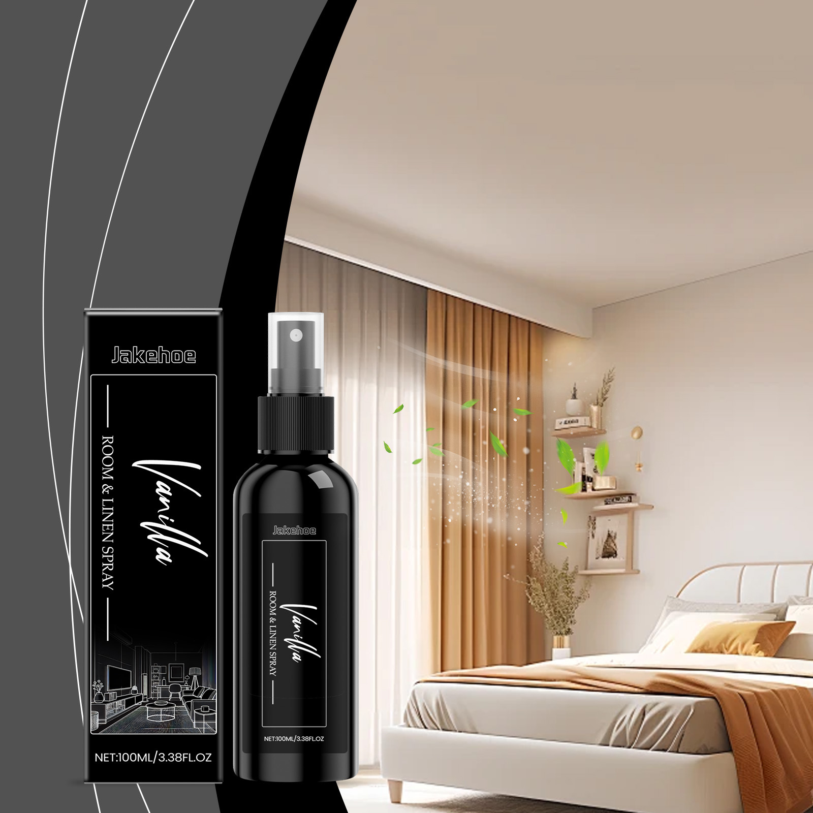 Home Fragrance Linen - リネン生地スプレー、長持ちする香り、ホーム＆ホテル用消臭剤、携帯用芳香剤 | 寝具やカーテンの臭いを除去