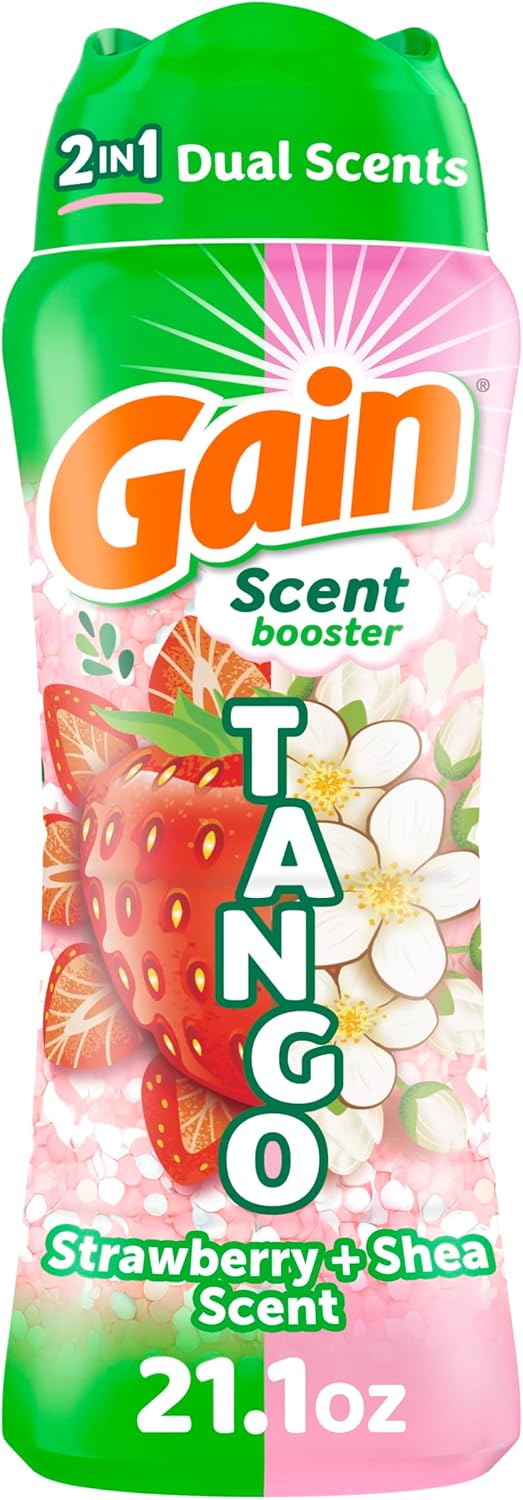 Scent Booster Bead - タンゴ 2in1 ランドリーセントブースタービーズ、ストロベリー＆シアの香り、21.1オンス、デュアルセントと一日中続くフレッシュネスのランドリービーズ