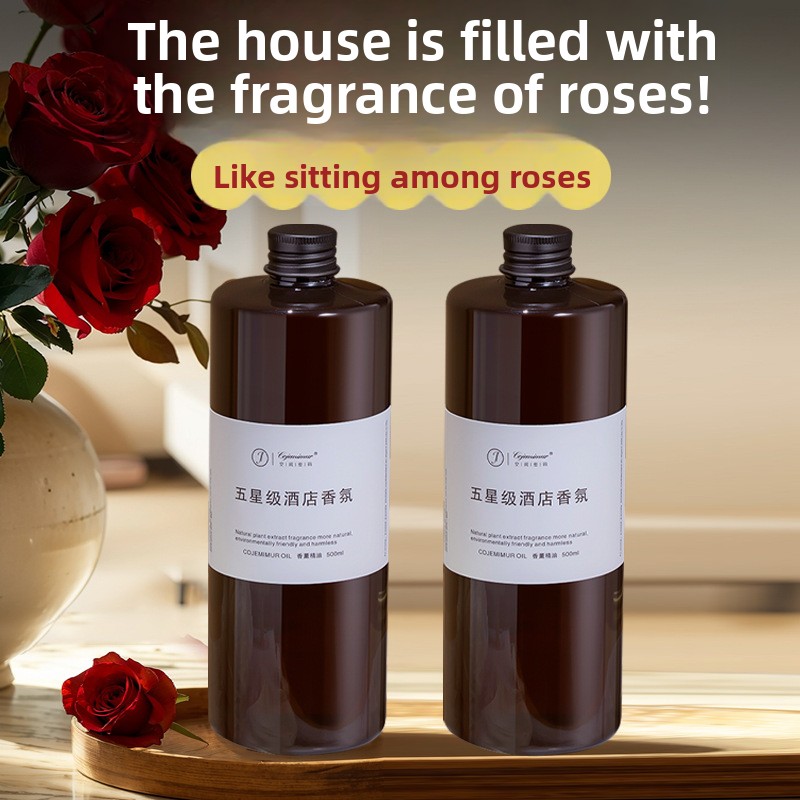 Home Fragrance Hotel Collection - 500ML ローズの香りのディフューザー詰め替えオイル、長時間持続する香り、室内、自宅、寝室、ホテルの部屋用芳香剤