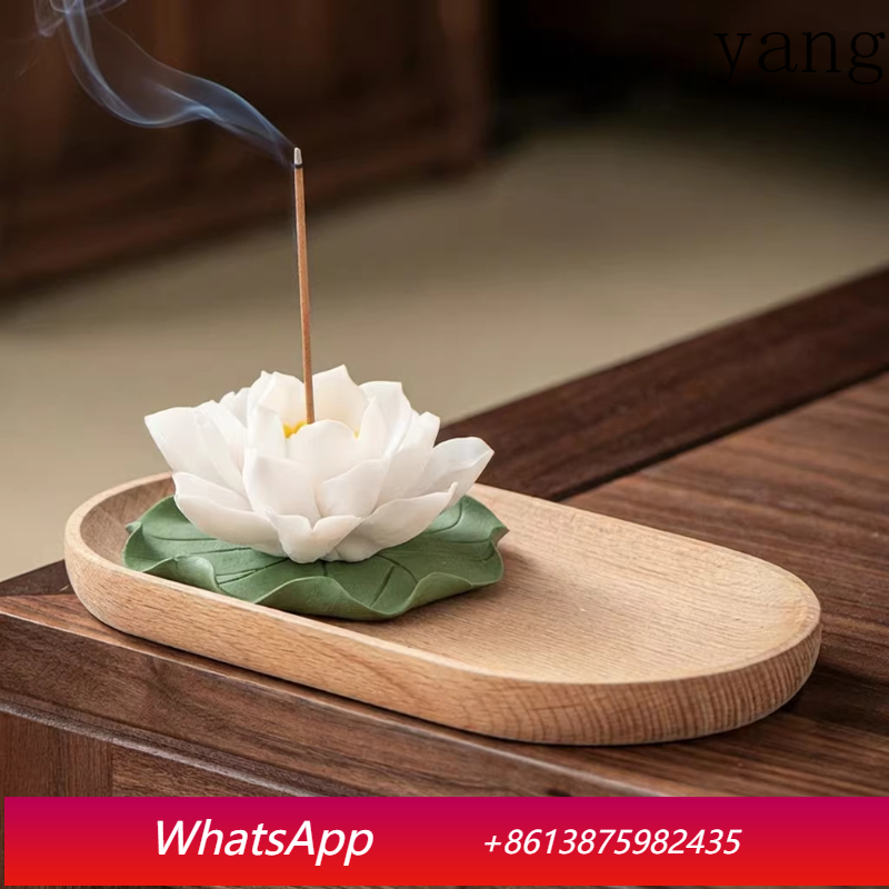 Home Fragrance White Lotus - LHセラミックホワイトロータス手造りフラワーフレグランスプラグラインフレグランスベースは灰が落ちないフレグランスホルダーです