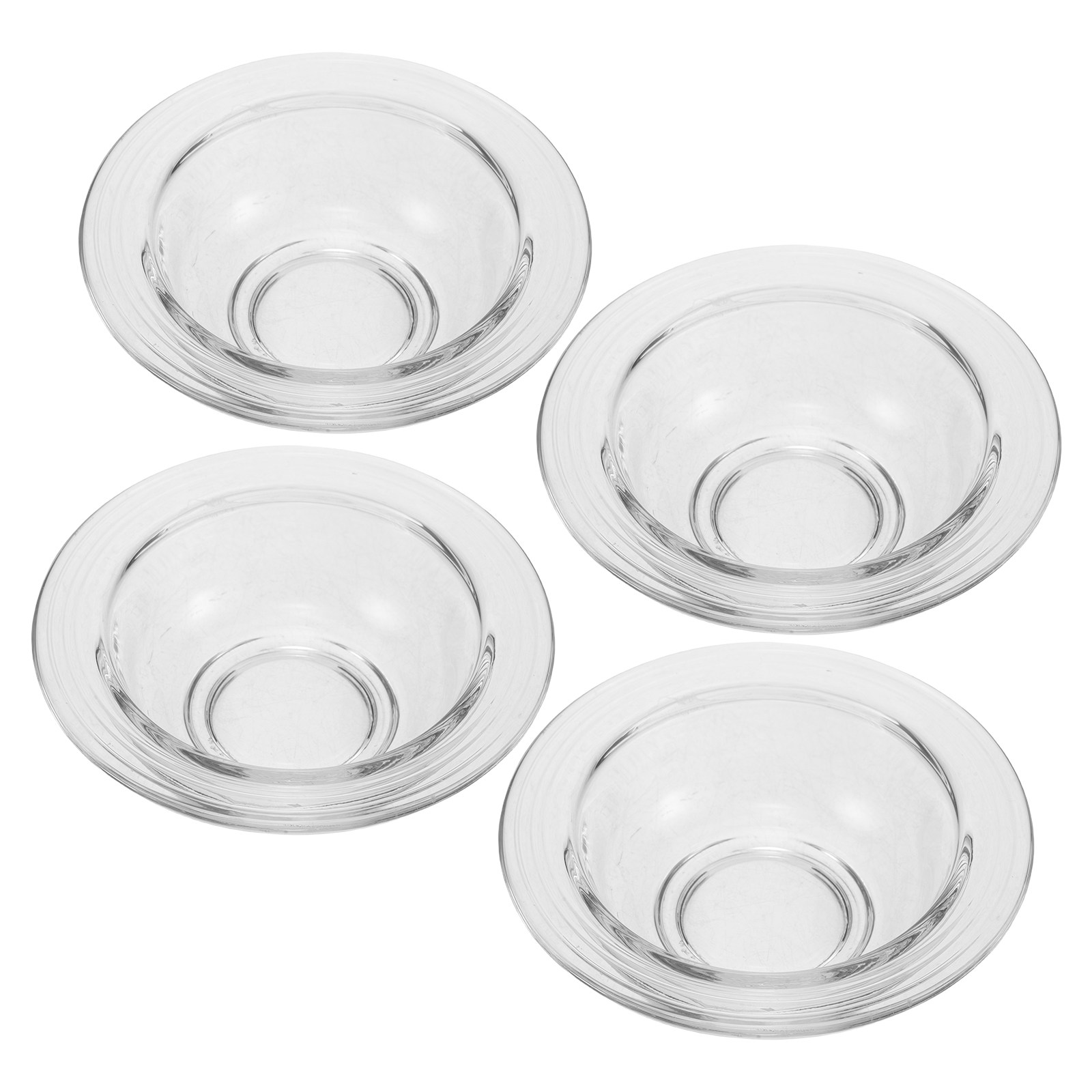 Home Fragrance Wax Melts - 4 個の透明ガラスワックスバーナー交換用皿アロマセラピーワックスメルトプレート家庭用オフィスリビングルームフレグランス用
