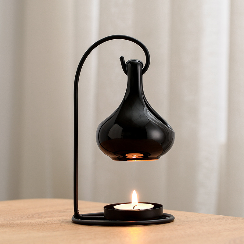 Home Fragrance Amazon - 黒色の吊り下げ式ストーブ、クリエイティブなフレグランスバーナー、エッセンシャルオイルランプストーブ、ワックスバーナー、家庭用キャンドルランプストーブ、アマゾン越境販売品