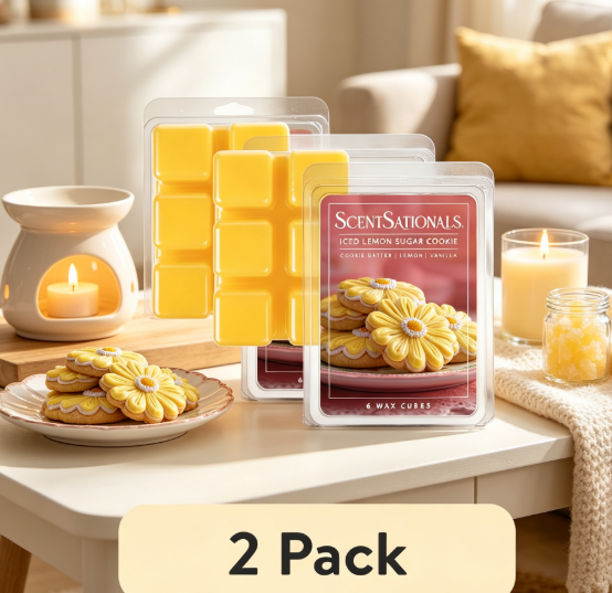 Home Fragrance Wax Melts - アイスレモンシュガークッキーの香りのワックスメルト、ホームフレグランス用2パック、2.5オンスのワックスキューブ（ウォーマー用）