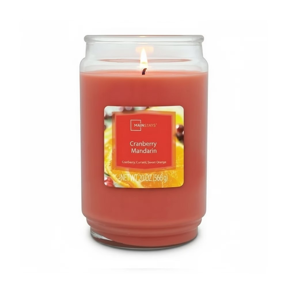 クランベリーマンダリンの香りのキャンドルグラスジャー、シング - Home Fragrance Usa のレビューと価格