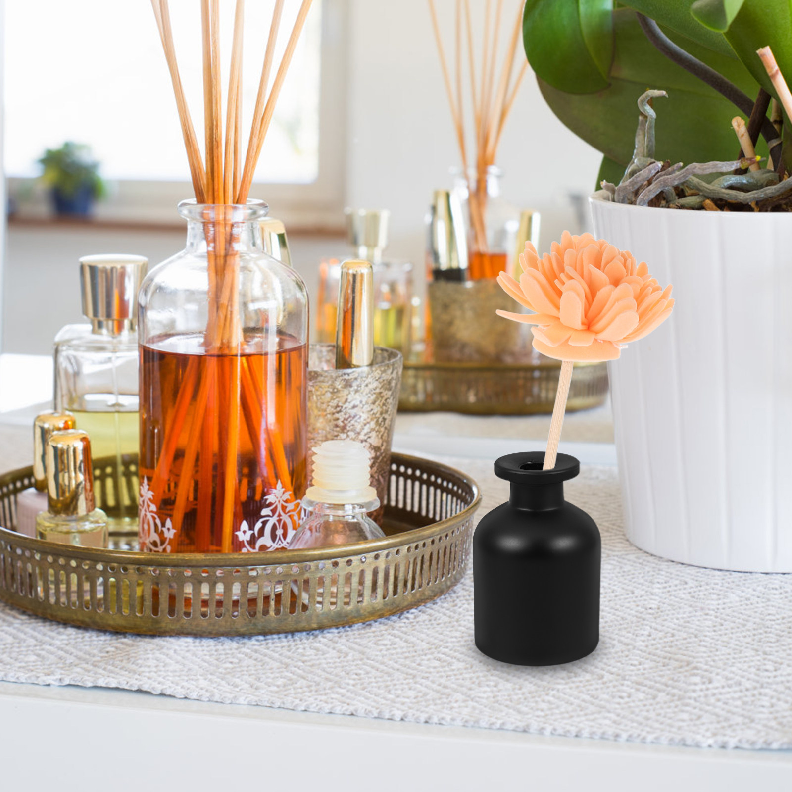 2 個のスタイリッシュな円筒形ガラスディフューザーボトル 1 - Home Fragrance Usa のレビューと価格