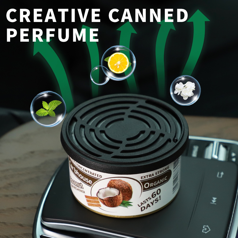 車用芳香剤 ココナッツの香り オーガニック缶 消臭剤 エッセ - Home Fragrance Logo のレビューと価格