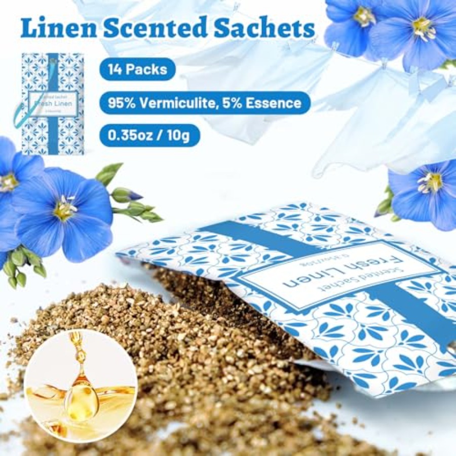リネンの香りのサシェ、引き出しやクローゼット用、長持ちするサ - Home Fragrance Linen のレビューと価格