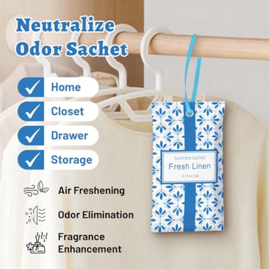 リネンの香りのサシェ、引き出しやクローゼット用、長持ちするサ - Home Fragrance Linen のレビューと価格