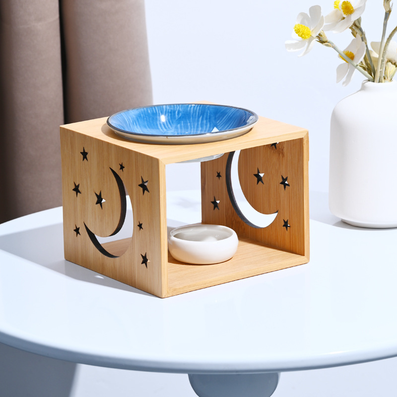 竹製セラミックエッセンシャルオイルバーナー、ティーライトホル - Home Fragrance Wax Melts のレビューと価格