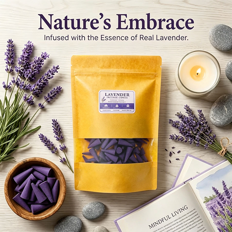プレミアムラベンダーアロマセラピーコーン、天然手作り、ラベン - Home Fragrance Lavender のレビューと価格