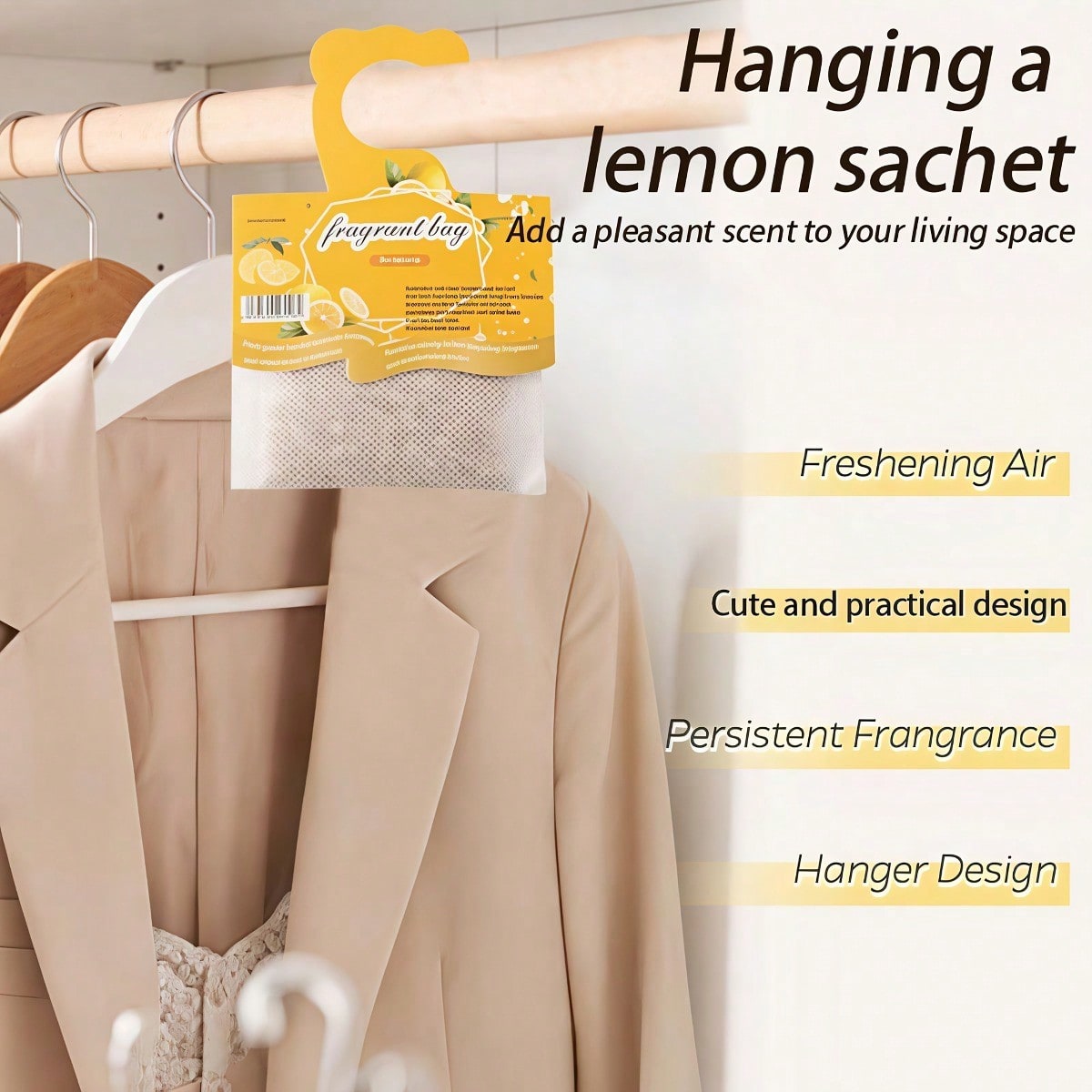 吊り下げ式レモンの香りのサシェ、クローゼットや引き出し用芳香 - Home Fragrance Logo のレビューと価格