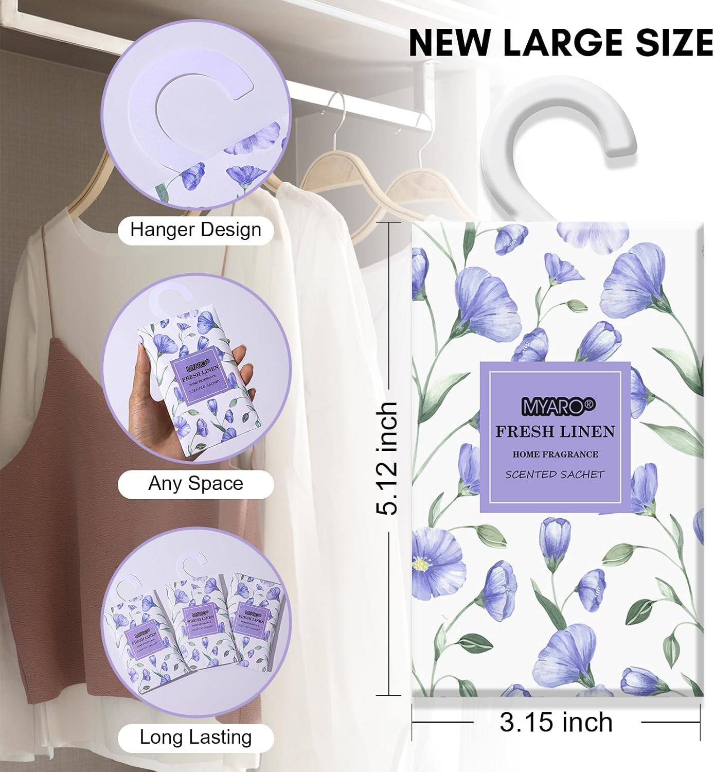 12個のリネン製香り袋、引き出しやクローゼット用、長持ちする - Home Fragrance Linen のレビューと価格